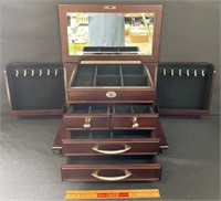 LARGE MODERN JEWEL CHEST W FELTED INTERIOR