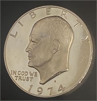 SILVER Proof 1974 S Eisenhower Dollar