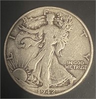 1942 Silver Walking Liberty Half Dollar