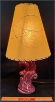 COOL RETRO RED LAMP WITH ORIGINAL SHADE