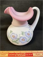 BEAUTIFUL FENTON HAND PAINTED PITCHER - SIGNED