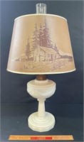 WONDERFUL ANTIQUE ALADDIN LAMP W LINCOLN DRAPE