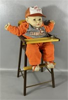 Vintage Berjusa Doll and High Chair