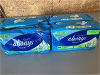 4 pkgs 64-count Always Maxi Pads