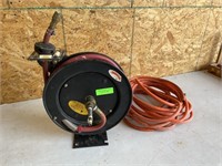 Air hose reel complete with additional hose