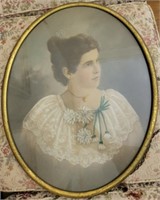 Antique framed Hand Colored Photo