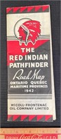 RARE 1942 MCCOLL-FRONTENAC THE RED INDIAN ROAD MAP