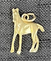 SWEET 10K YELLOW GOLD HORSE CHARM PENDENT