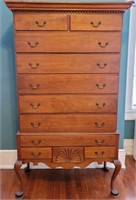 Vintage Wooden 10 Drawer Chest on Chest