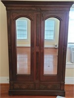 Huge Antique 8 ft Mirrored Front Wardrobe