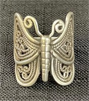 BEAUTIFUL STELRING SILVER BUTTERFLY RING