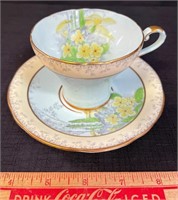 CHARMING AYNSLEY HAND ENAMELLED CUP & SAUCER