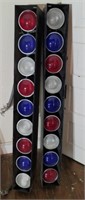 Pair of 5 ft Long Blue Red & White Light Fixture