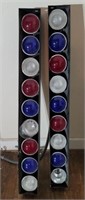 Pair of 5 ft Long Red Blue & White Light Fixtures