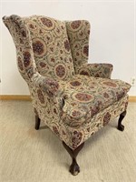 SUBSTANTIAL SOLID UPHOLSTERED WINGBACK CHAIR