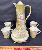 PRETTY NIPPON HAND PAINTED COCOA SET