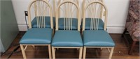 Set of 6 Metal Chairs with Green Seats