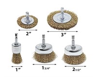 LINE10 Tools 5pk Wire Brush Attachment Set