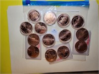 14 Pcs 1oz Copper Rounds