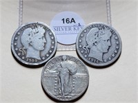 1909 1916 D Barber & 1929 S Standing Liberty