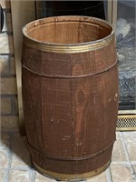 Vintage Wood Nail Keg Barrel, 11in d x 18in h