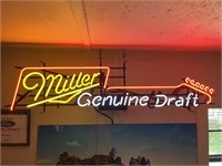 Miller Genuine Draft Neon Guitar Bar Sign