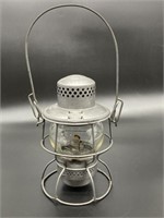Vintage Railroad Lantern, 10in, 14.5 to handle top