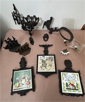 Iron Lamp Brackets, Bookends, Trivets; Knobs