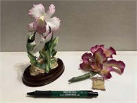 Capodimonte Orchid; Homco Hummingbird/Iris