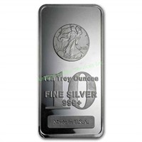 10 oz. Walking Liberty Design Silver Bar