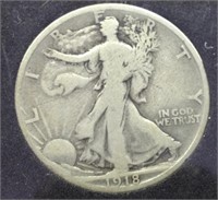 Of) 1918 S walking liberty half dollar