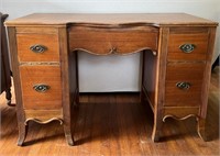 Vintage Walnut Desk/ Vanity