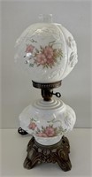 White Floral Parlor Lamp
