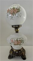 White Floral Parlor Lamp
