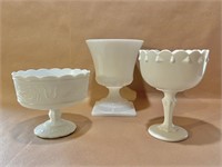 Milk Glass Pedestal Bowls
