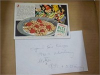 1940's Rice Krispies advertising blotter