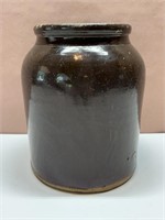 Vintage Brown Stoneware Crock