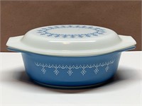 Pyrex Blue & White Cover Dish