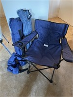 3 folding camp chairs