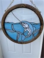 Stained Glass Dolphin 21"
