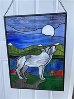 Stained Glass Wolf 16"x 20"