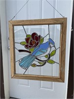 Blue Jay Stained Glass 17" x 18"