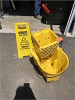 mop bucket & sign