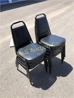 7- black padded chairs   7 X BID