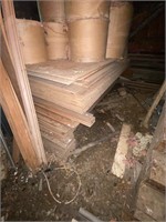 Large stack of new plywood