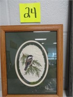 Chickadee Framed Quilted Picture by Bruce Taylor