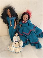 Collection of native American dolls