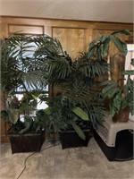 Large indoor faux tropical plants 3 potted