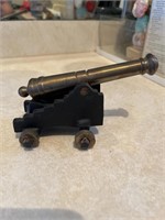 Cast iron and brass canon figurine made in USA