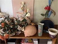 Collection of vases and silk flowers